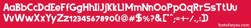 Czcionka ByPeopleBold – białe czcionki na czerwonym tle