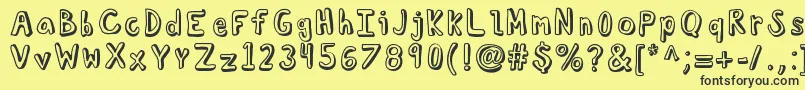 Kbtroubledsoul Font – Black Fonts on Yellow Background