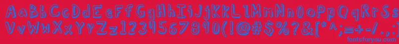 Kbtroubledsoul Font – Blue Fonts on Red Background