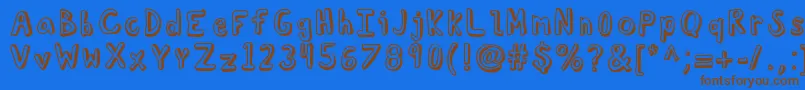 Kbtroubledsoul Font – Brown Fonts on Blue Background