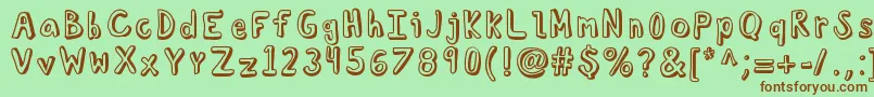 Kbtroubledsoul Font – Brown Fonts on Green Background