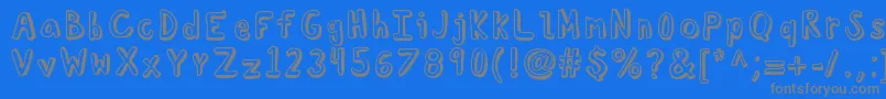 Kbtroubledsoul Font – Gray Fonts on Blue Background