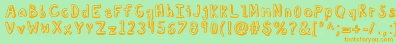 Kbtroubledsoul Font – Orange Fonts on Green Background