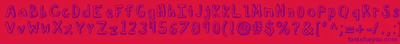 Fonte Kbtroubledsoul – fontes roxas em um fundo vermelho
