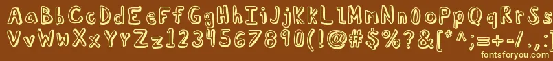 Kbtroubledsoul Font – Yellow Fonts on Brown Background