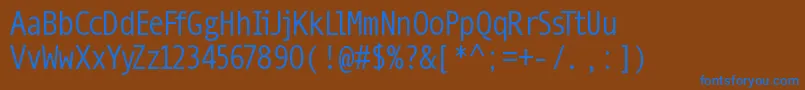 フォントMonospatial – 茶色の背景に青い文字