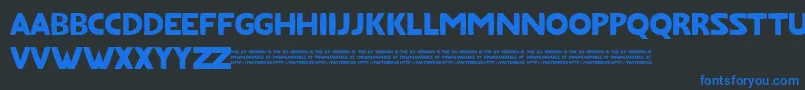フォントFatfontLimited – 黒い背景に青い文字