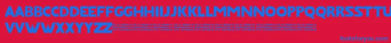 FatfontLimited-Schriftart – Blaue Schriften auf rotem Hintergrund