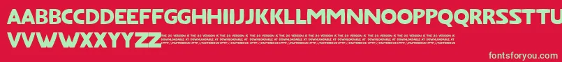フォントFatfontLimited – 赤い背景に緑の文字