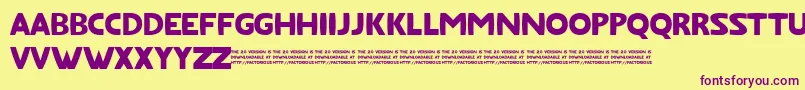 FatfontLimited Font – Purple Fonts on Yellow Background