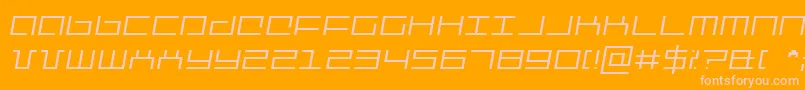 MechanicItalic Font – Pink Fonts on Orange Background