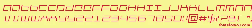 MechanicItalic Font – Red Fonts on Yellow Background