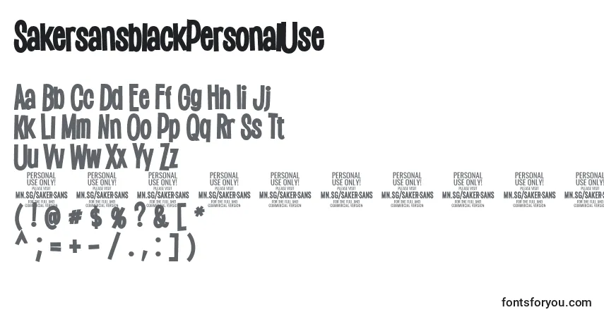 SakersansblackPersonalUse Font – alphabet, numbers, special characters