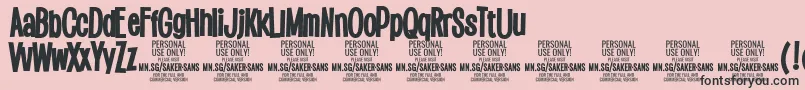 SakersansblackPersonalUse Font – Black Fonts on Pink Background