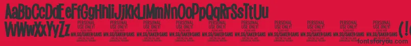 SakersansblackPersonalUse Font – Black Fonts on Red Background