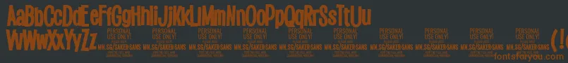 SakersansblackPersonalUse Font – Brown Fonts on Black Background