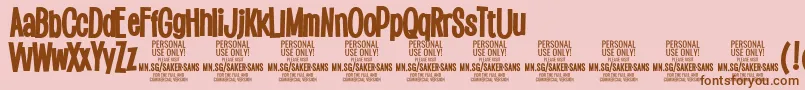 SakersansblackPersonalUse Font – Brown Fonts on Pink Background