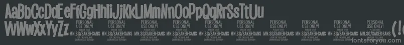 SakersansblackPersonalUse Font – Gray Fonts on Black Background