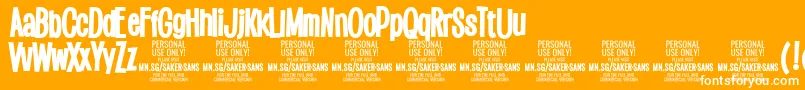 SakersansblackPersonalUse Font – White Fonts on Orange Background