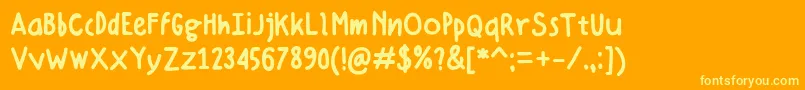 Czcionka Hellotosca026 – żółte czcionki na pomarańczowym tle