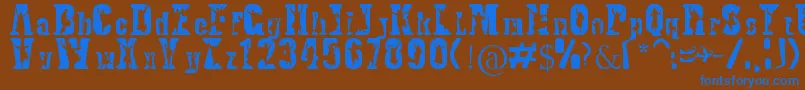 BhangraTypeface Font – Blue Fonts on Brown Background