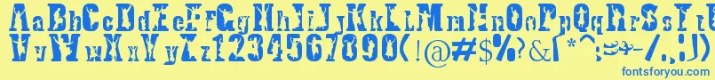 BhangraTypeface Font – Blue Fonts on Yellow Background