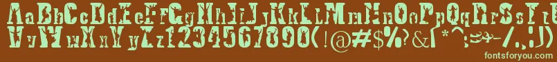 BhangraTypeface Font – Green Fonts on Brown Background