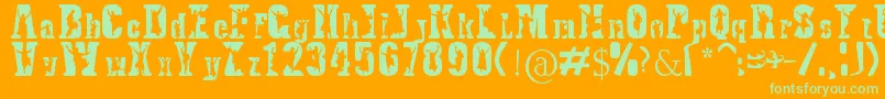 BhangraTypeface Font – Green Fonts on Orange Background