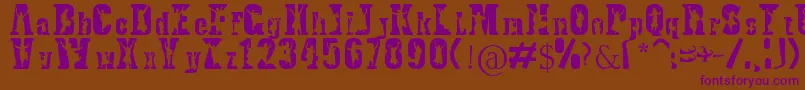 BhangraTypeface Font – Purple Fonts on Brown Background