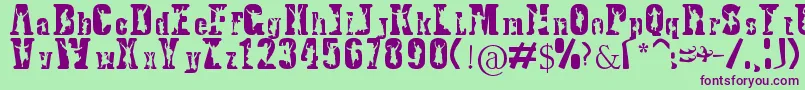 BhangraTypeface Font – Purple Fonts on Green Background