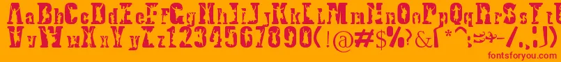 BhangraTypeface Font – Red Fonts on Orange Background