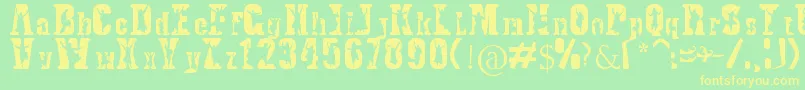 BhangraTypeface Font – Yellow Fonts on Green Background