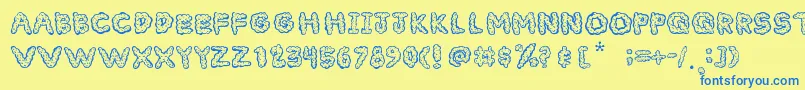 CloudyFont Font – Blue Fonts on Yellow Background