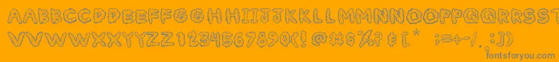 フォントCloudyFont – オレンジの背景に灰色の文字