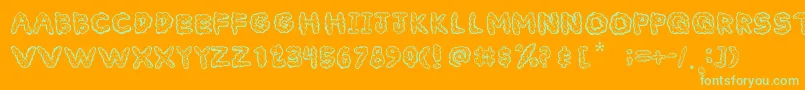 Police CloudyFont – polices vertes sur fond orange