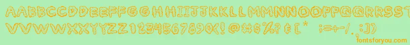Police CloudyFont – polices orange sur fond vert
