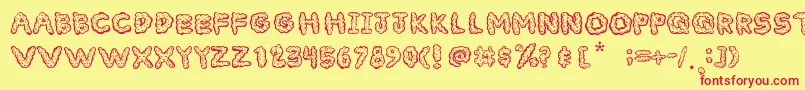CloudyFont Font – Red Fonts on Yellow Background