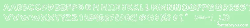 CloudyFont-fontti – valkoiset fontit vihreällä taustalla