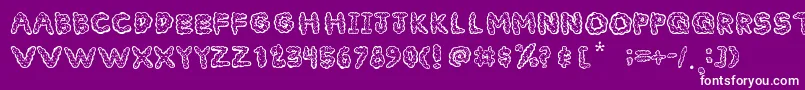 CloudyFont-fontti – valkoiset fontit violetilla taustalla
