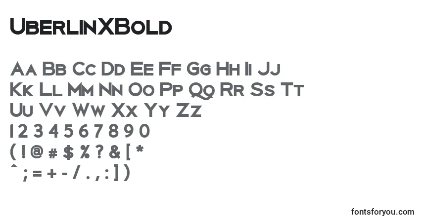 Шрифт UberlinXBold – алфавит, цифры, специальные символы