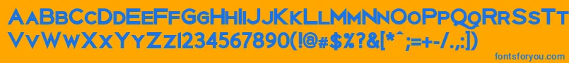 UberlinXBold Font – Blue Fonts on Orange Background