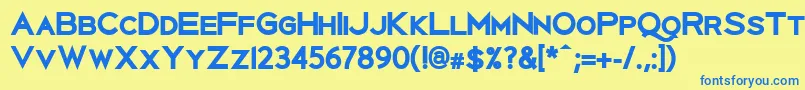 UberlinXBold Font – Blue Fonts on Yellow Background