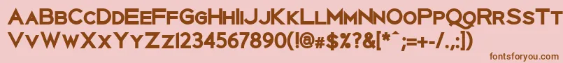 UberlinXBold-Schriftart – Braune Schriften auf rosa Hintergrund