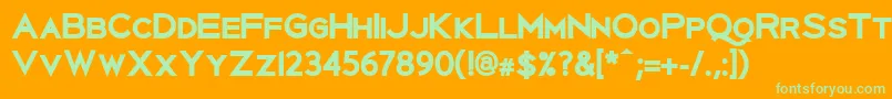 UberlinXBold Font – Green Fonts on Orange Background