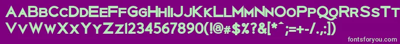 Шрифт UberlinXBold – зелёные шрифты на фиолетовом фоне