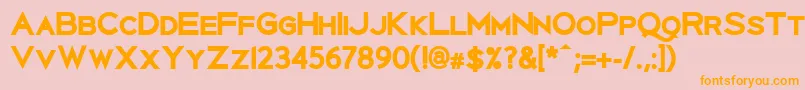 UberlinXBold-Schriftart – Orangefarbene Schriften auf rosa Hintergrund