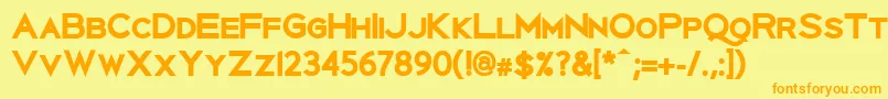 フォントUberlinXBold – オレンジの文字が黄色の背景にあります。