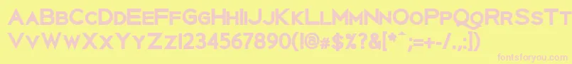 UberlinXBold Font – Pink Fonts on Yellow Background