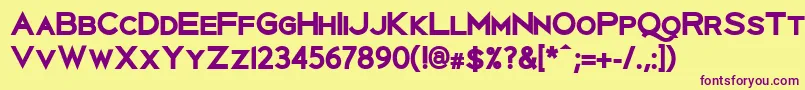 Weitere Informationen zur UberlinXBold-Schriftart UberlinXBold-Schriftart – Violette Schriften auf gelbem Hintergrund