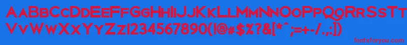 UberlinXBold Font – Red Fonts on Blue Background